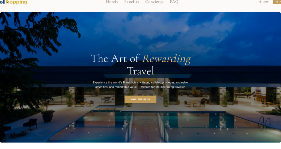 Bellhopping premium hotel booking website preview